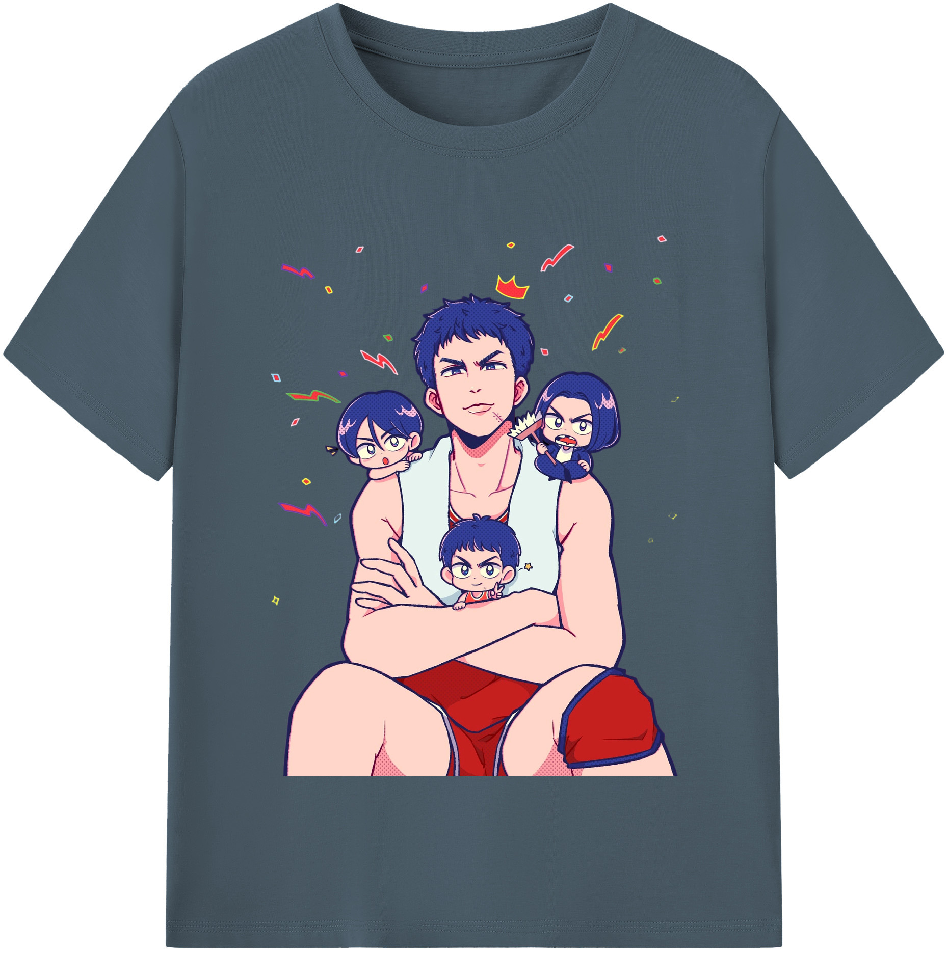 SLAM DUNK／スラムダンク 綿100％半袖Tシャツ（フロントプリント）
